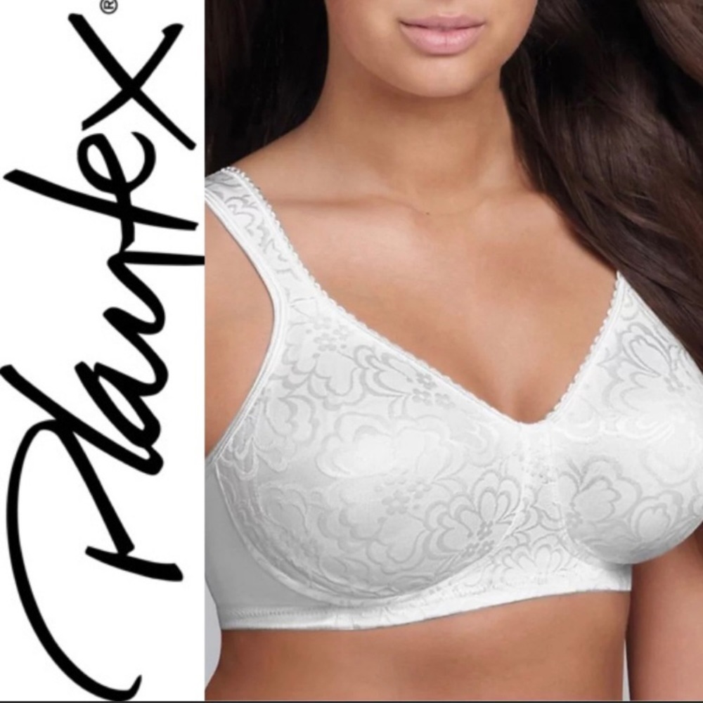 ✔️ NWOT Playtex #4745 White Pretty Unpadded Bra Sz 36B Best 18 Hour Lift Support